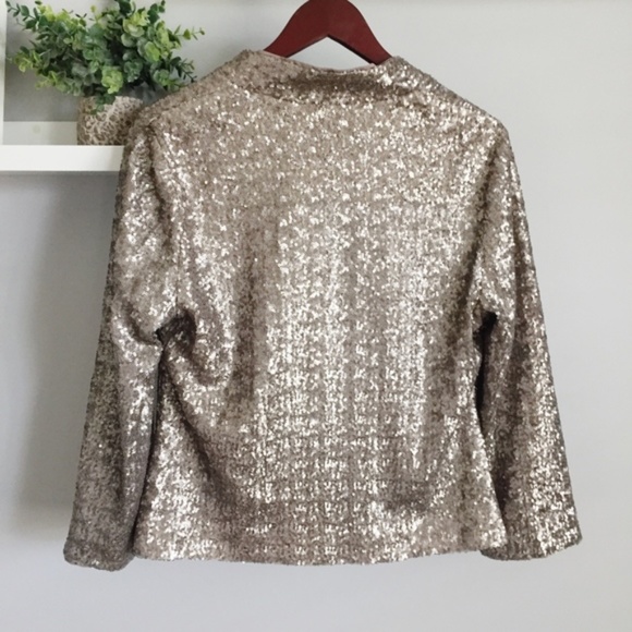NWT Chico's | All Over Sequin Pewter Jacket Size 1 - Picture 4 of 6